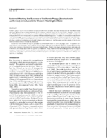 Factors affecting the success of California poppy (Eschscholzia californica) introduced into western Washington state