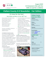 Clallam County 4-H Newsletter, August 2019