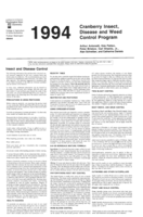 1994 cranberry insect, disease and weed control program