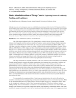 State Administration of Drug Courts: Exploring Issues of Authority, Funding, and Legitimacy
