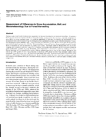 Measurement of differences in snow accumulation, melt, and micrometeorology due to forest harvesting