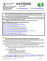 WSU Klickitat County Extension 4-H Focus, April 2015