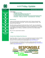 4-H Friday Update, April 18, 2014