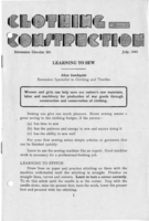 Clothing construction: Learning to sew