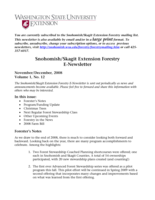 Snohomish/Skagit Extension Forestry E-Newsletter, November/December 2008