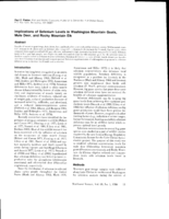 Implications of Selenium Levels in Washington Mountain Goats, Mule Deer, and Rocky Mountain Elk