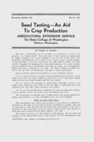Seed testing: an aid to crop production