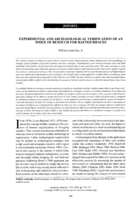 Experimental and Archaeological Verification of an Index of Retouch for Hafted Bifaces