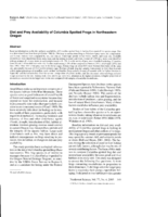 Diet and prey availability of Columbia spotted frogs in northeastern Oregon