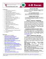 WSU Yakima County Extension 4-H Focus, November/December 2019