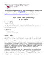 Puget Sound Extension Forestry E-Newsletter, December 2009