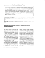 Vertebrates of conservation concern in the interior northwest: Priorities for research