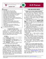 WSU Yakima County Extension 4-H Focus, August 2014