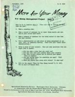 More for your money: a 4H money management project, Unit I