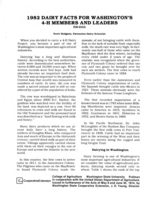 1982 dairy facts for Washington's 4-H members and leaders