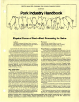 Physical forms of feed--feed processing for swine