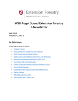 WSU North Puget Sound Extension Forestry E-Newsletter, Fall 2019