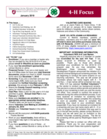WSU Yakima County Extension 4-H Focus, January 2019