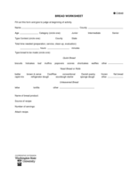 Bread Worksheet