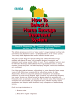 How to Select a Home Sewage Treatment System