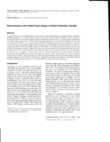 Determinants of the tailed frog's range in British Columbia, Canada