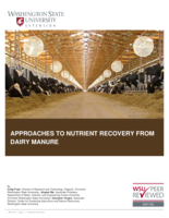 Approaches to nutrient recovery from dairy manure