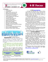WSU Yakima County Extension 4-H Focus, November/December 2015