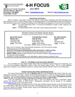 WSU Klickitat County Extension 4-H Focus, July 2014