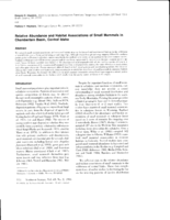 Relative abundance and habitat associations of small mammals in Chamberlain Basin, Central Idaho