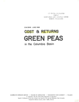 Cost & returns, green peas in the Columbia Basin