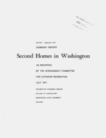 Summary report: Second homes in Washington as reported by the interagency committee for outdoor recreation