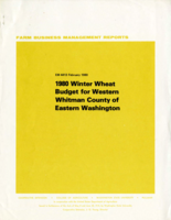 1980 Winter wheat budget for Western Whitman County of Eastern Washington