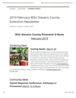 WSU Stevens County Extension Newsletter, February 2019