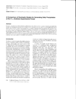 A comparison of stochastic models for generating daily precipitation at the H. J. Andrews Experimental Forest