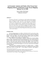An Economic Analysis and Study of the Ocean Liner Shipping Industry in Response to the Ocean Shipping Reform Act of 1998