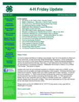 4-H Friday Update, March 16, 2018