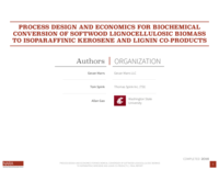 Process Design and Economics for Biochemical Conversion of Softwood Lignocellulosic Biomass to Isoparaffinic Kerosene and Lignin Co-products
