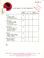 Judge's summary for food preservation