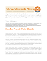 Shore Stewards News, Winter 2017