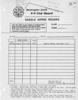 Washington state 4-H club record: Saddle horse record