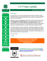 4-H Friday Update, October 11, 2013