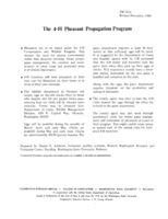 The 4-H pheasant propagation program