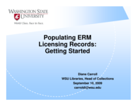 Populating ERM Licensing Records: Getting Started