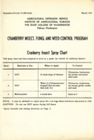 Cranberry insect, fungi, and weed control program