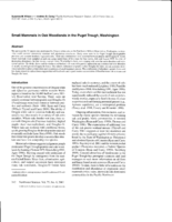 Small mammals in oak woodlands in the Puget Trough, Washington