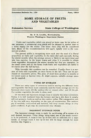 Home Storage of fruits and vegetables