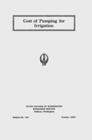 Cost of pumping for irrigation