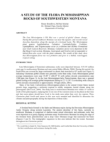 A Study of the Flora in Mississippian Rocks of Southwestern Montana