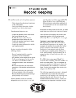 4-H Leader Guide Record Keeping