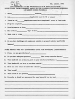 Questionnaire to be answered by 4-H applicants for registered thoroughbred mares in the Washington horse breeders 4-H light horse program